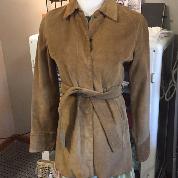 Banana Republic brown 💯 % suede leather jacket - Picture 1 of 4